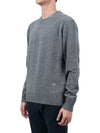 Men's Cashmere Blend Crew Neck Knit Top Grey - AMI - BALAAN 4