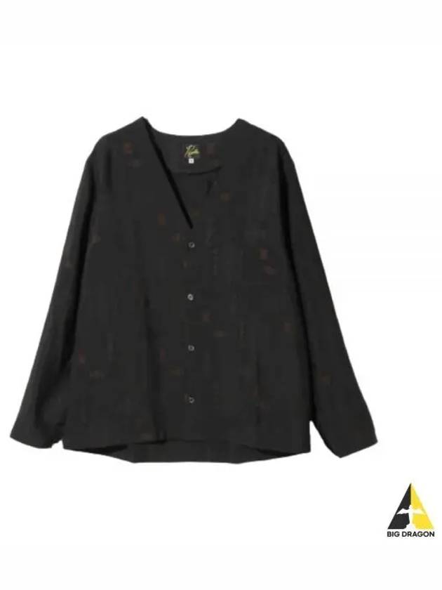 V Neck Long Sleeve Shirt Black - NEEDLES - BALAAN 2