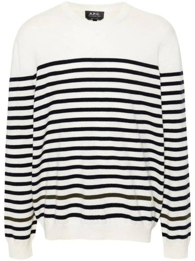 Bobby Striped Wool Knit Top Black Ivory - A.P.C. - BALAAN 1