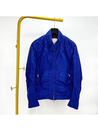 Logo patch windbreaker jacket blue size 1 - MONCLER - BALAAN 1