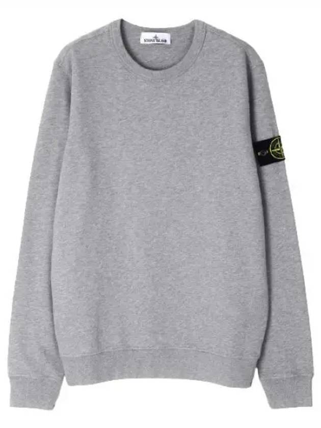 Brushed Cotton Fleece Garment Dyed Crewneck Sweatshirt Melange Grey - STONE ISLAND - BALAAN 2