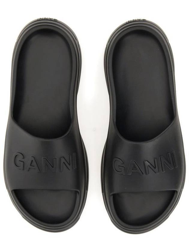 Pool Slippers Black - GANNI - BALAAN 3