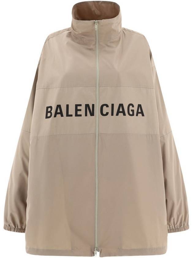 Logo Print Zip-up Jacket Beige - BALENCIAGA - BALAAN 2