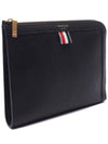 Mini Pebble Leather Gusset Clutch Bag Black - THOM BROWNE - BALAAN 4