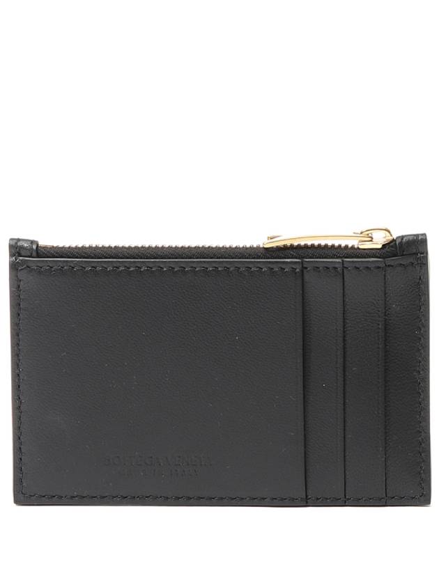 Intrecciato Zipper Card Wallet Black - BOTTEGA VENETA - BALAAN 3