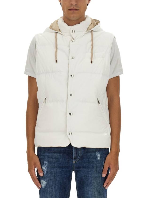 padded hooded vest off-white - BRUNELLO CUCINELLI - BALAAN 2