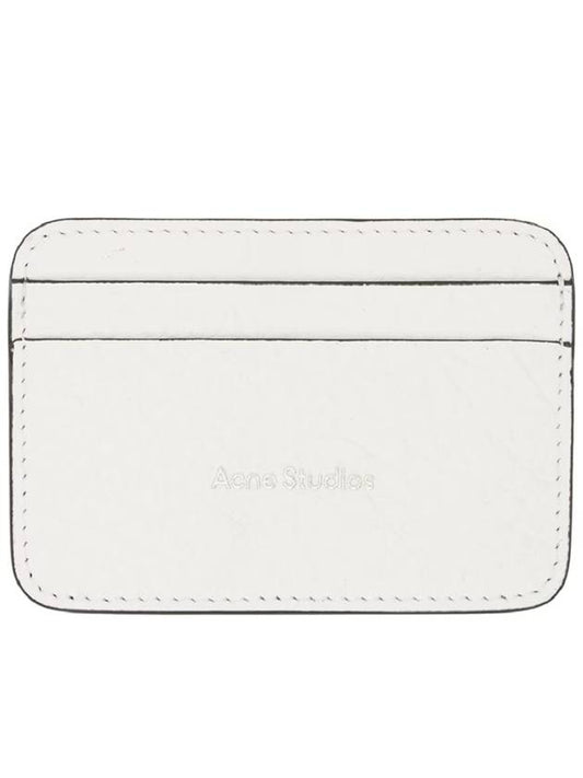 Embossed Logo Leather Card Holder White - ACNE STUDIOS - BALAAN 2