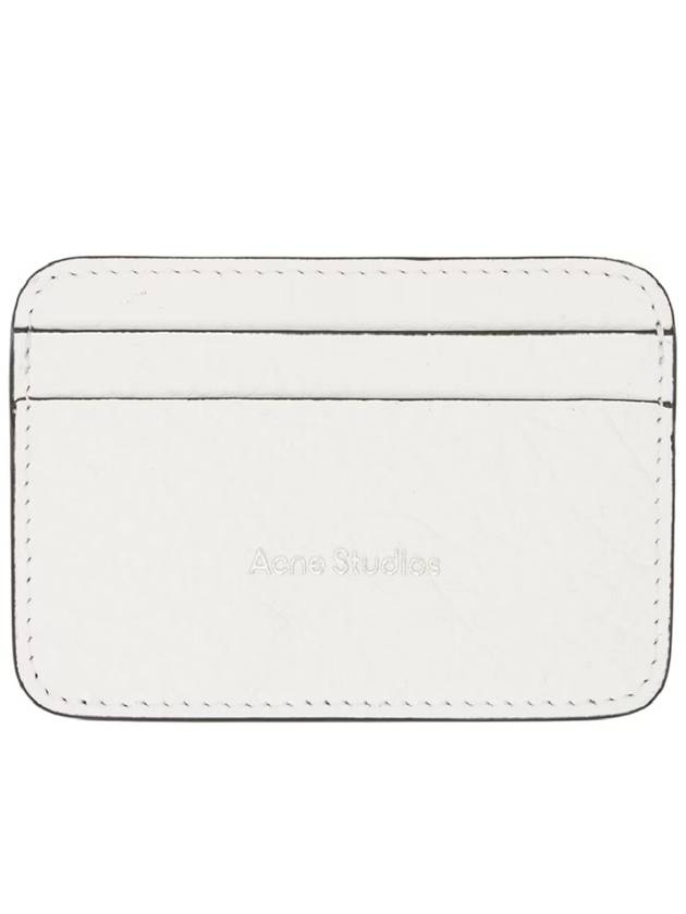 Embossed Logo Leather Card Holder White - ACNE STUDIOS - BALAAN 2