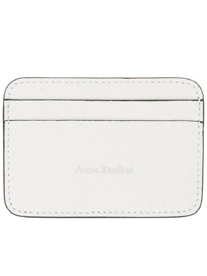 Embossed Logo Leather Card Wallet White - ACNE STUDIOS - BALAAN 2