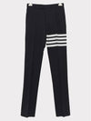 Diagonal Plain Weave Classic Wool Slacks Navy - THOM BROWNE - BALAAN 4