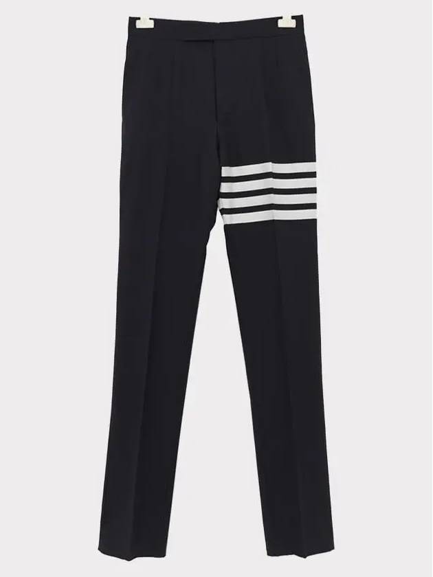 Diagonal Plain Weave Classic Wool Slacks Navy - THOM BROWNE - BALAAN 2