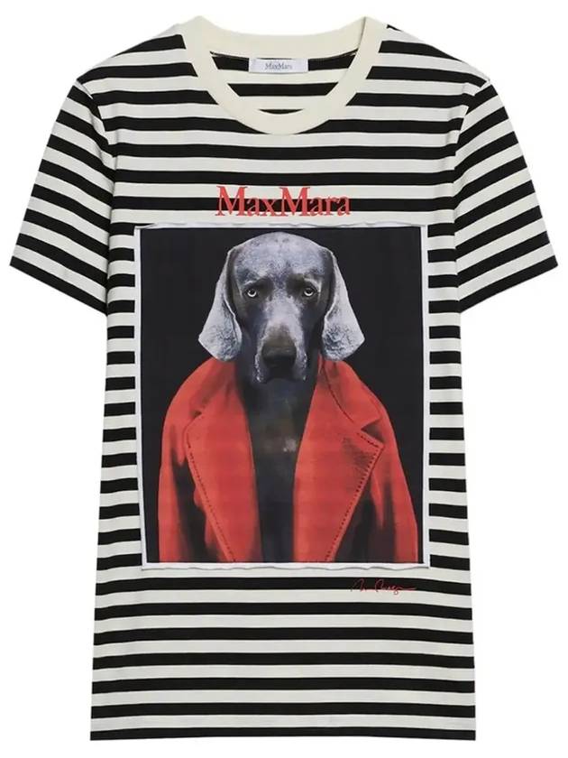 Dog logo striped short sleeve tee 2421946081 003 - MAX MARA - BALAAN 2