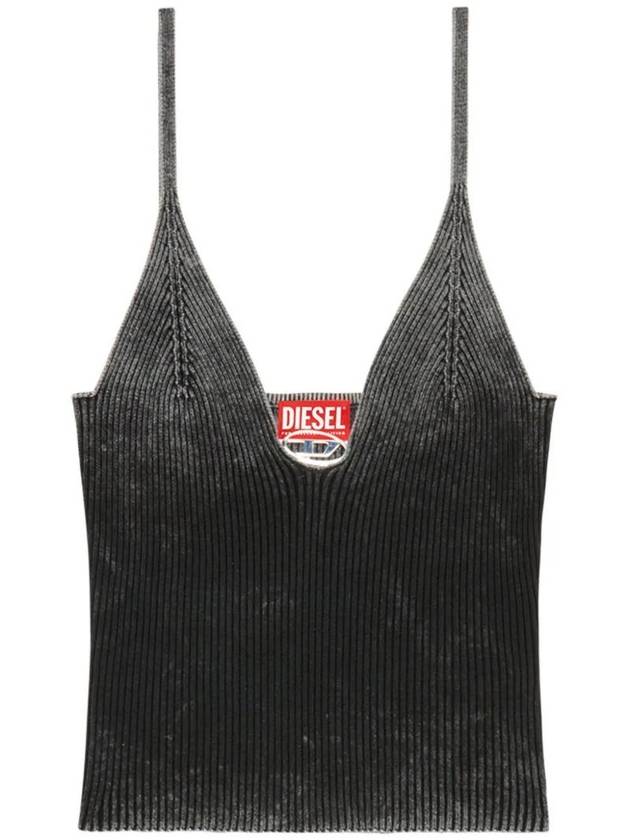 M Laila Faded Ribbed Knit Sleeveless Black - DIESEL - BALAAN 1