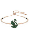 Iconic Swan Bangle Bracelet Green Rose Gold - SWAROVSKI - BALAAN 2