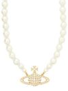 One Row Pearl Bas Relief Necklace Gold - VIVIENNE WESTWOOD - BALAAN 2