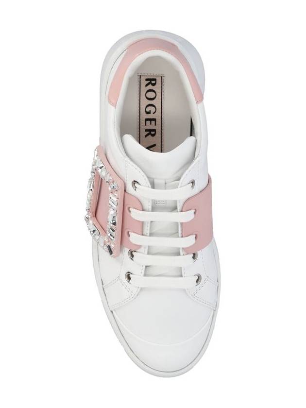 Viv' Skate Buckle Low Top Sneakers White Pink - ROGER VIVIER - BALAAN 5