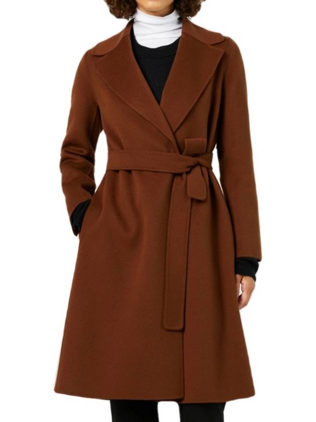 Pauli Belted Virgin Wool Coat Brown 90160329 095 - S MAX MARA - BALAAN 3