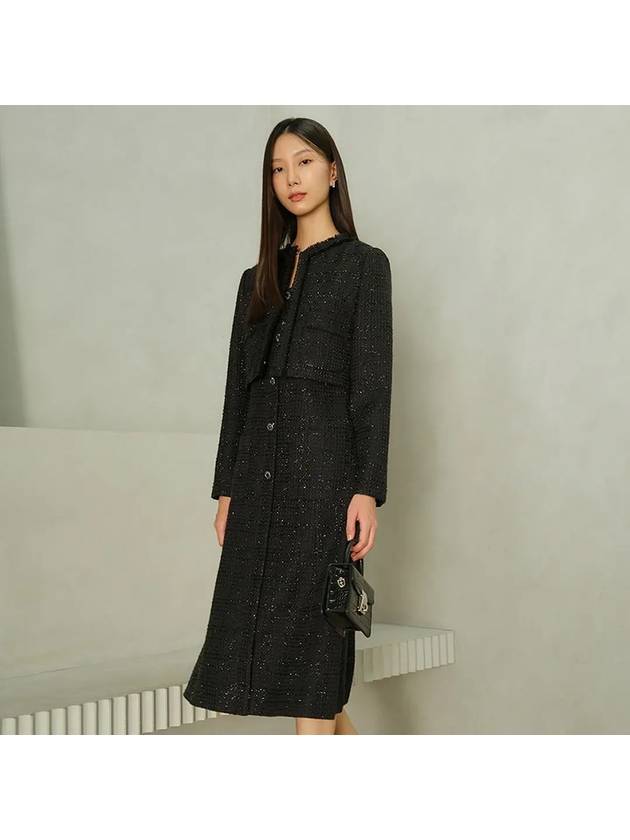 JANE Long sleeve Tweed Set up black - AME - BALAAN 1