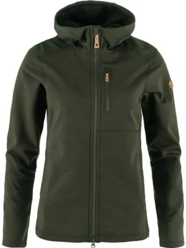 Women s Keb Fleece Hoodie Deep Forest 86990662 W Black - FJALL RAVEN - BALAAN 2