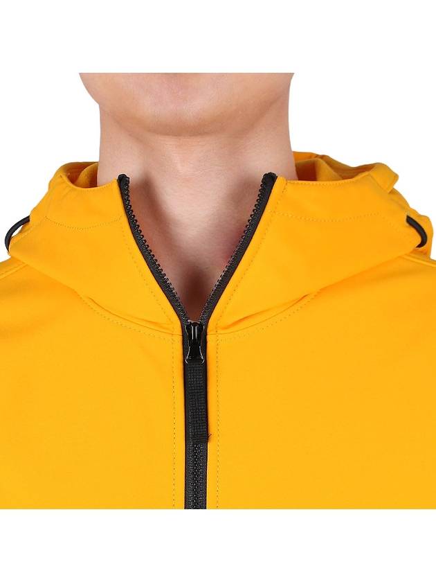 Men's Wappen Patch Softshell Hoodie Zip-up Yellow - STONE ISLAND - 8