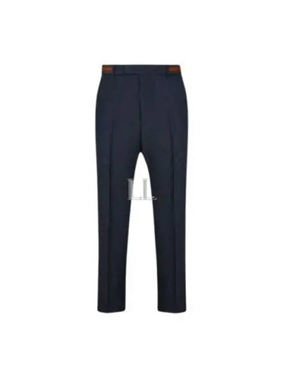 Fluid Drill Web Detail Straight Pants Navy - GUCCI - BALAAN 2