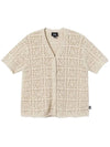 Samira Crochet Short Sleeve Cardigan Natural - STUSSY - BALAAN 2