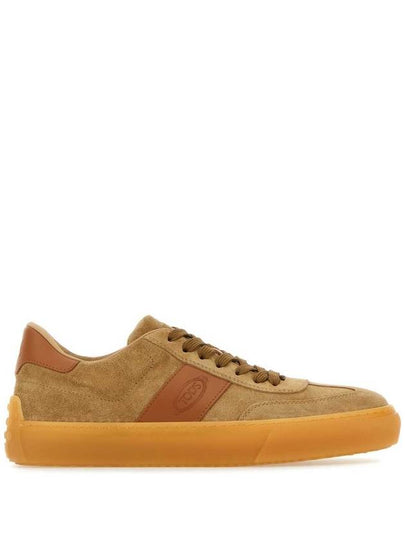 Embossing Logo Suede Low Top Sneakers Brown - TOD'S - BALAAN 2