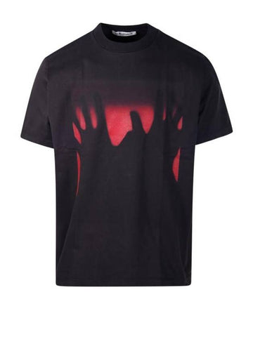 Box Red Taste Hands Print Short Sleeved T-shirt Grey - OUR LEGACY - BALAAN 1