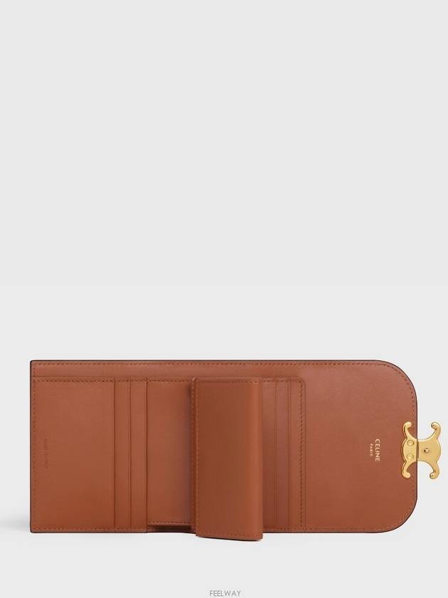 Triomphe Canvas Small Half Wallet Tan - CELINE - BALAAN 4