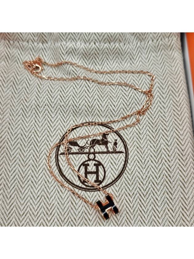 Mini Pop H Pendant Rose Gold & Noir - HERMES - BALAAN 7