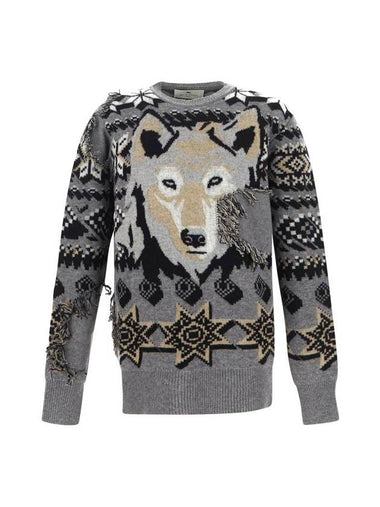 Wolf Knit Top Gray - ETRO - BALAAN 1