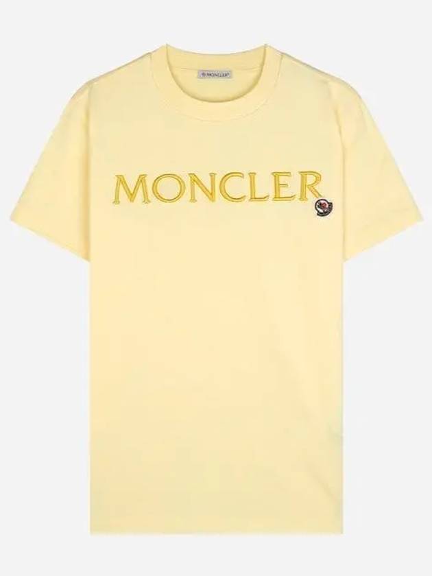 8C00006 829HP 10W Women s Logo Short Sleeve T Shirt Light Yellow 1047093 - MONCLER - BALAAN 1