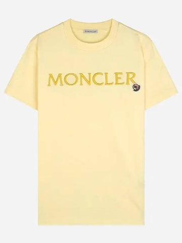 8C00006 829HP 10W Women s Logo Short Sleeve T Shirt Light Yellow 1047093 - MONCLER - BALAAN 1