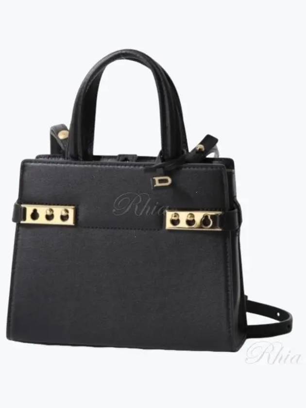 Tempete Crush Silky Calf Leather Tote Bag Black - DELVAUX - BALAAN 2