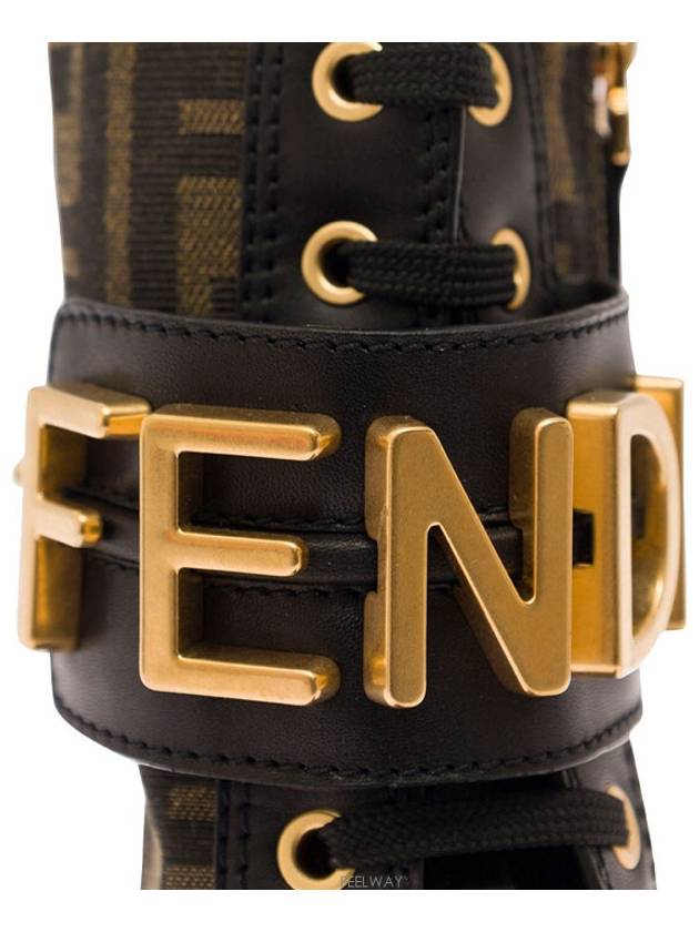 Fendigraphy Leather Worker Boots black Brown - FENDI - BALAAN 4