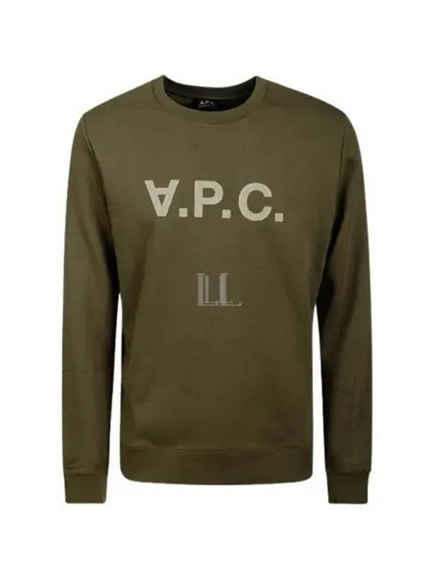 Men's VPC Color Logo Crew Neck Sweatshirt Khaki - A.P.C. - BALAAN 2