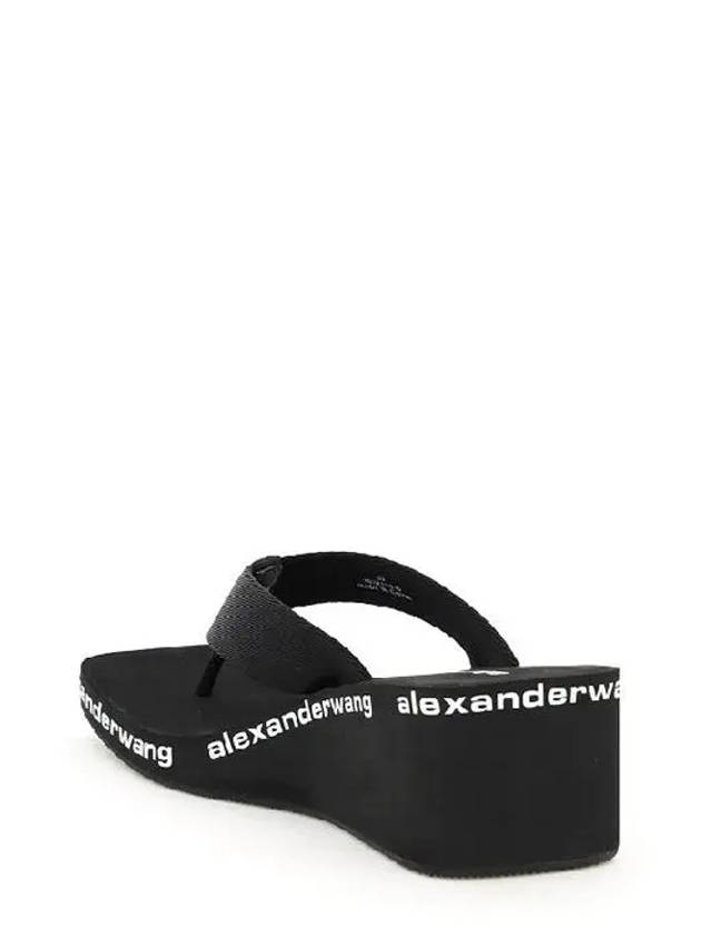 Logo Print Wedge Flip Flops Black - ALEXANDER WANG - BALAAN 5