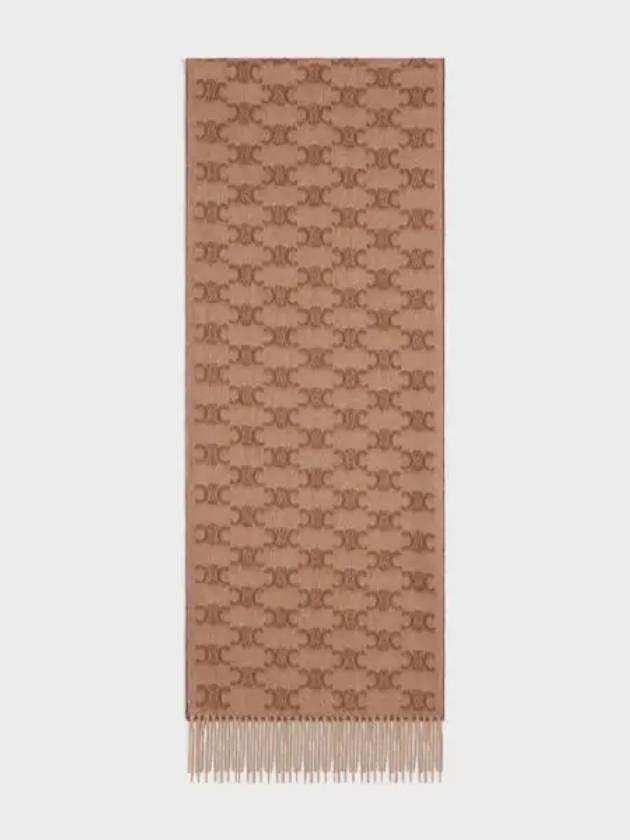 Monogram Cashmere Scarf Beige Toffee - CELINE - BALAAN 2