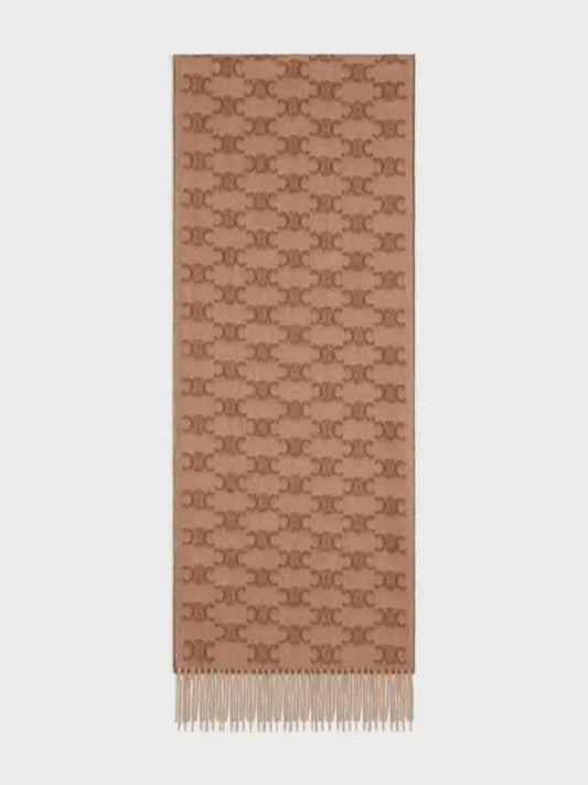 Monogram Cashmere Scarf Beige Toffee - CELINE - BALAAN 2