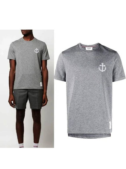 Midweight Jersey Anchor Short Sleeve T-Shirt Light Grey - THOM BROWNE - BALAAN 2