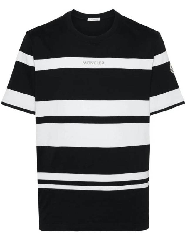 Striped short sleeve t shirt black - MONCLER - BALAAN 1