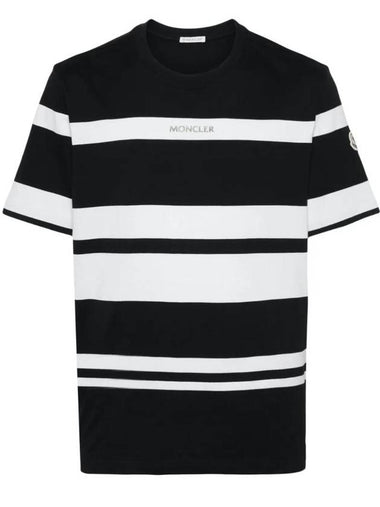 Striped short sleeve t shirt black - MONCLER - BALAAN 1