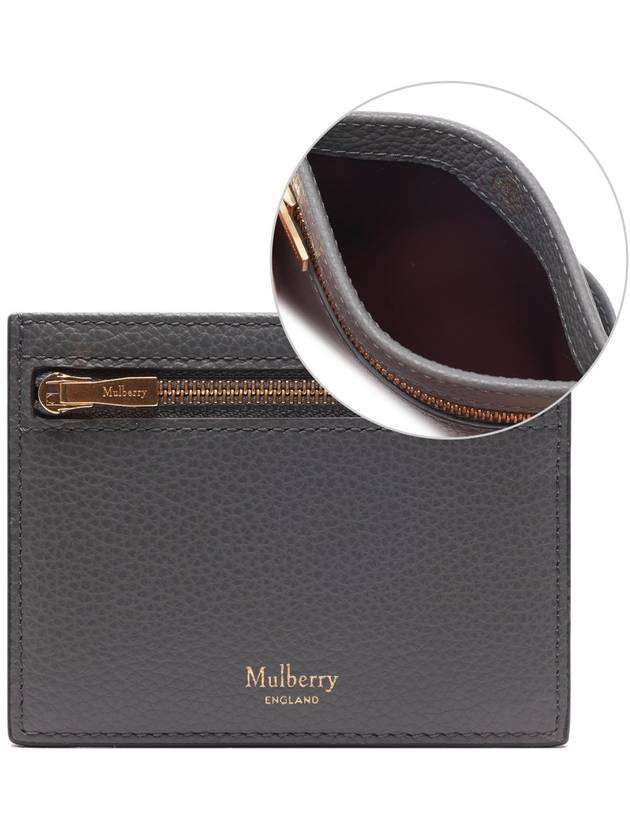 Classic Grain Leather Zipped Card Holder Charcoal - MULBERRY - BALAAN 2