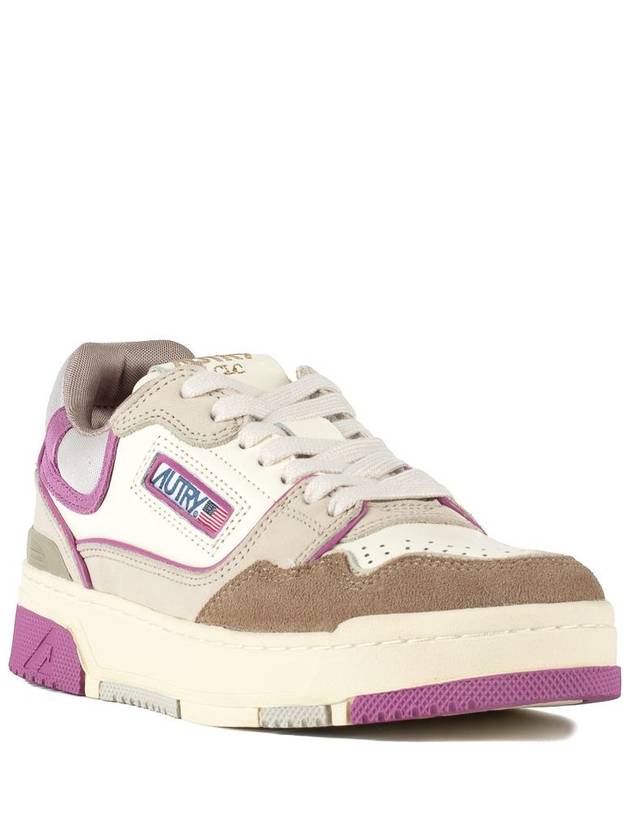 Autry Fuchsia Suede And Tobacco Nubuck Clc Low Sneakers - AUTRY - BALAAN 3