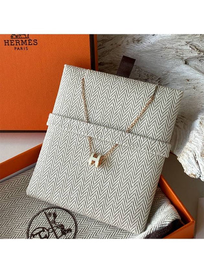 Mini Pop H Pendant Rose Gold & Blanc - HERMES - BALAAN 2