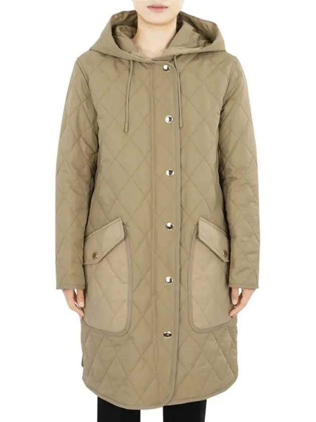 Diamond Quilted Hoodie Padding Archive Beige - BURBERRY - BALAAN 3