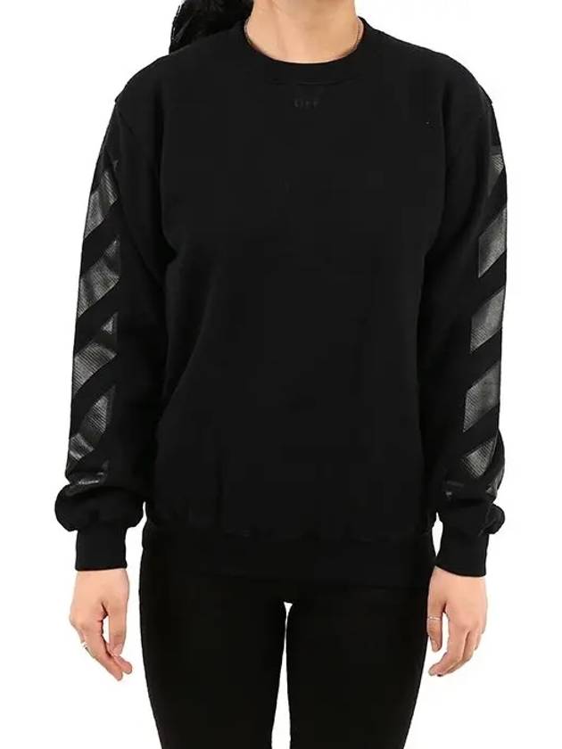 Women s diagonal arrow printing sweatshirt black - OFF WHITE - BALAAN 5