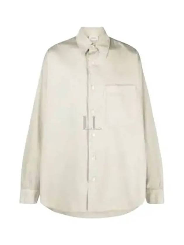 Button Cotton Long Sleeved Shirt Light Green - LEMAIRE - BALAAN 2