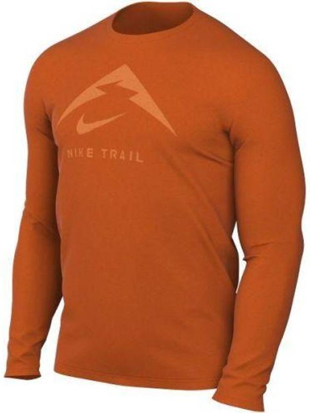 Men's Dri Fit Trail Long Sleeve T-Shirt Orange - NIKE - BALAAN 2