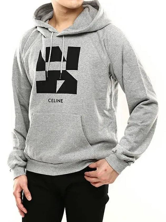 Logo Printing Gray Hooded Sweatshirt 2Y0056100G - CELINE - BALAAN 2